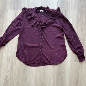 Loft Soft Shirt Blouse with Long Sleeve in size S